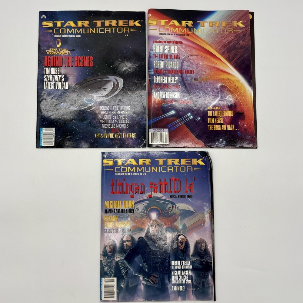 Vintage Star Trek Communicator Magazines Lot Issues 101‎ 103 104 Voyager Borg